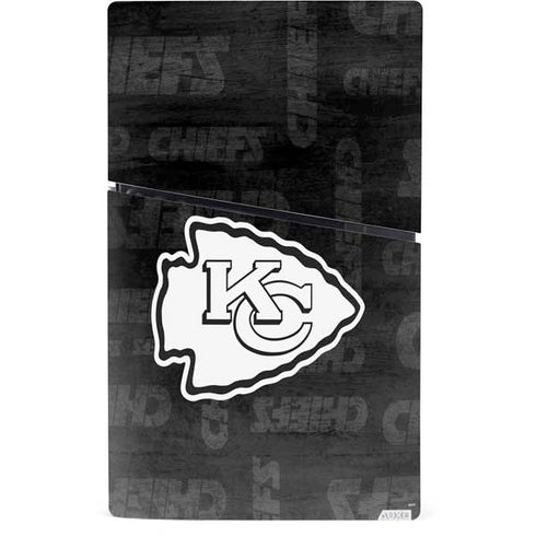 NFL Kansas City Chiefs Black & White PS5 Slim Digital Edition Console Skin
