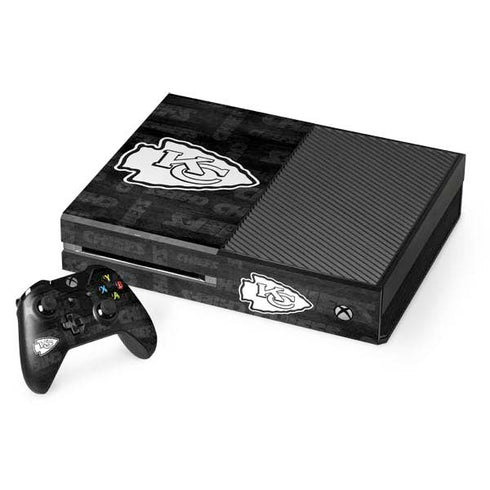 NFL Kansas City Chiefs Black & White Xbox One Console and Controller Bundle Skin
