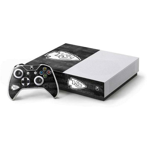 NFL Kansas City Chiefs Black & White Xbox One S All-Digital Edition Bundle Skin