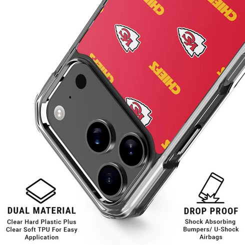 NFL Kansas City Chiefs Blitz Series iPhone 18 Pro Clear Case