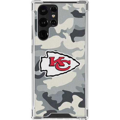 NFL Kansas City Chiefs Camo Galaxy S23 Ultra Clear Case