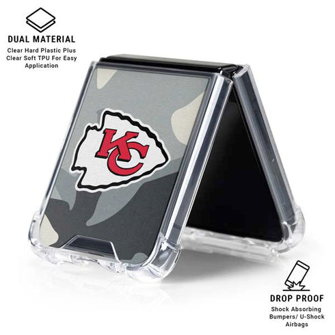 NFL Kansas City Chiefs Camo Galaxy Z Flip6 Clear Case