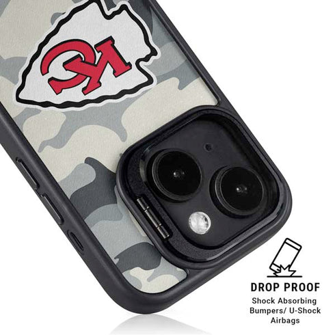 NFL Kansas City Chiefs Camo iPhone 14 Kickstand Case