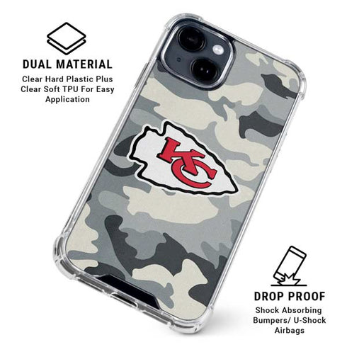 NFL Kansas City Chiefs Camo iPhone 15 Clear Case