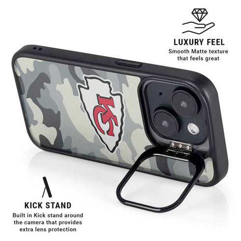 NFL Kansas City Chiefs Camo iPhone 15 Kickstand Case
