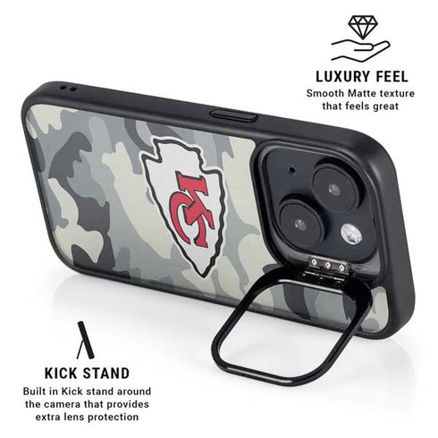 NFL Kansas City Chiefs Camo iPhone 15 Plus Kickstand Case