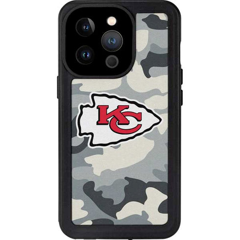 NFL Kansas City Chiefs Camo iPhone 15 Pro Waterproof Case