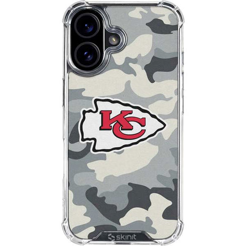 NFL Kansas City Chiefs Camo iPhone 16 Clear Case