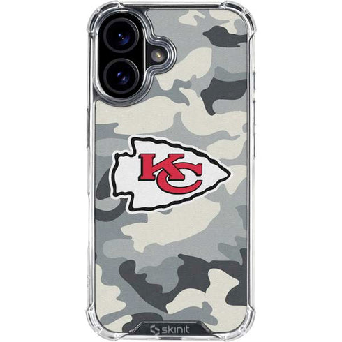 NFL Kansas City Chiefs Camo iPhone 16 Plus Clear Case