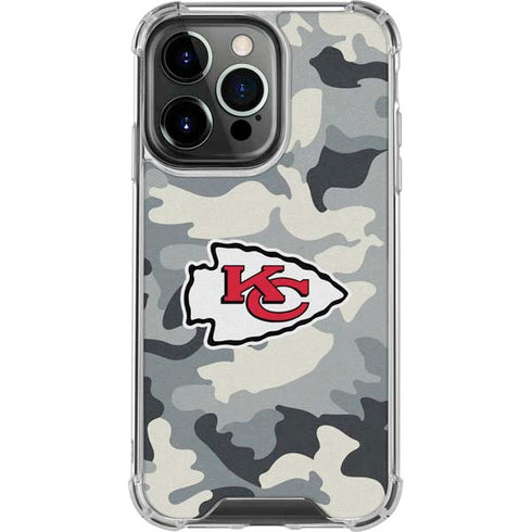 NFL Kansas City Chiefs Camo iPhone 16 Pro Clear Case
