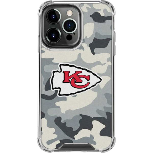 NFL Kansas City Chiefs Camo iPhone 16 Pro Max Clear Case