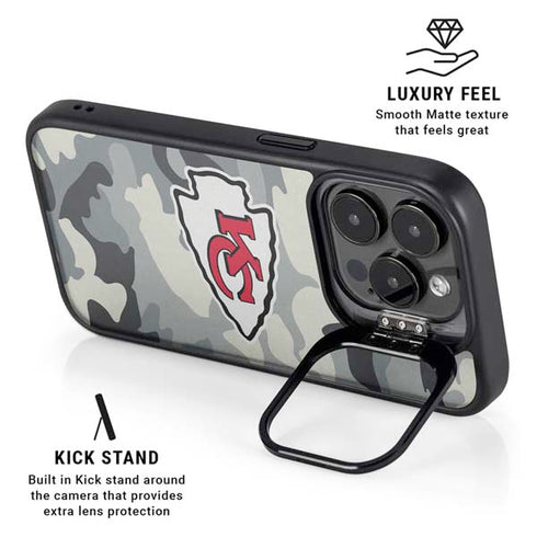 NFL Kansas City Chiefs Camo iPhone 16 Pro Max Kickstand Case