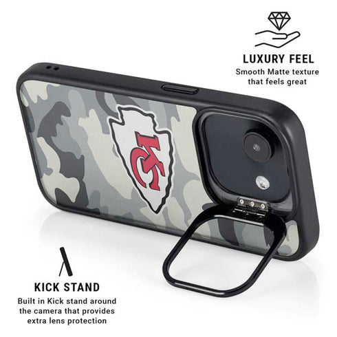 NFL Kansas City Chiefs Camo iPhone 16e Kickstand Case