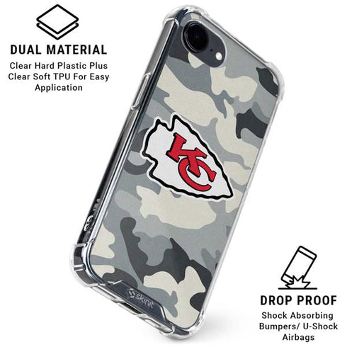 NFL Kansas City Chiefs Camo iPhone 16e Clear Case
