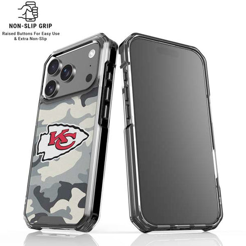 NFL Kansas City Chiefs Camo iPhone 18 Pro Clear Case