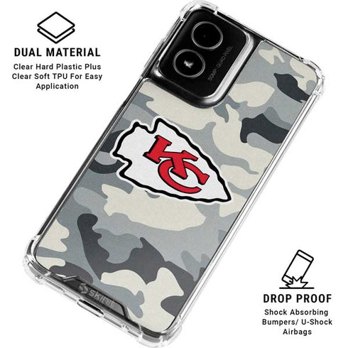 NFL Kansas City Chiefs Camo Moto G Power 5G (2024) Clear Case