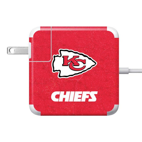 NFL Kansas City Chiefs Distressed 85W Power Adapter (15 and 17 inch MacBook Pro Charger) Skin