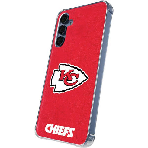 NFL Kansas City Chiefs Distressed Galaxy A55 5G Clear Case