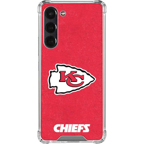 NFL Kansas City Chiefs Distressed Galaxy S24 FE Clear Case