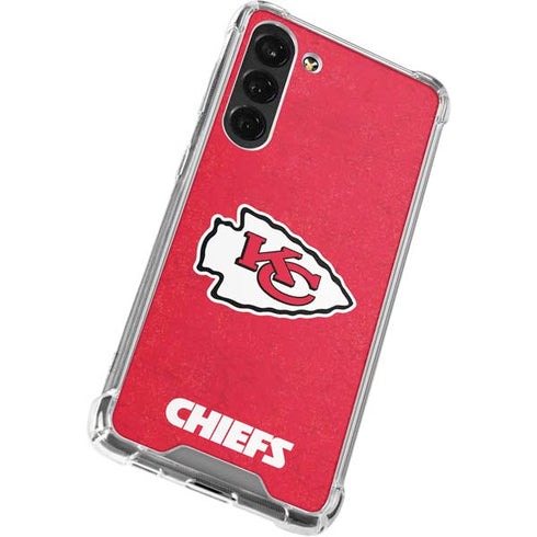 NFL Kansas City Chiefs Distressed Galaxy S24 FE Clear Case