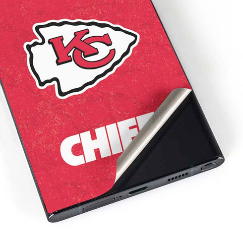 NFL Kansas City Chiefs Distressed Galaxy S25 Ultra Skin