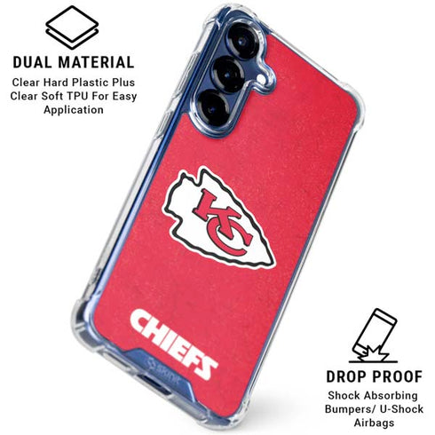 NFL Kansas City Chiefs Distressed Galaxy S25 Plus Clear Case