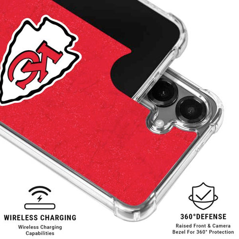 NFL Kansas City Chiefs Distressed Galaxy S26 Plus Clear Case