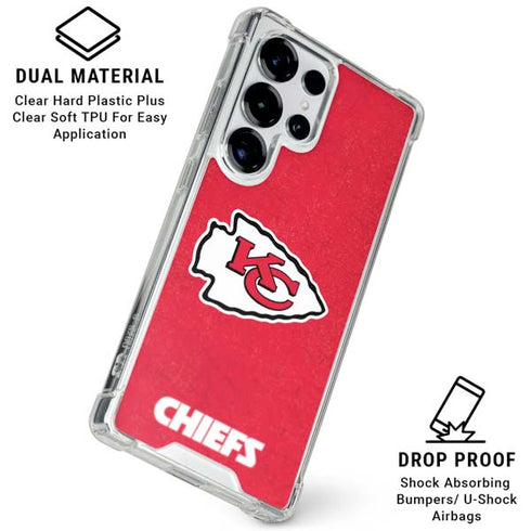 NFL Kansas City Chiefs Distressed Galaxy S26 Ultra Clear Case