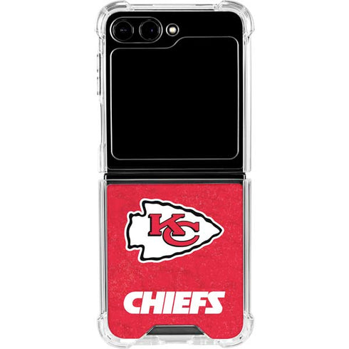 NFL Kansas City Chiefs Distressed Galaxy Z Flip6 Clear Case