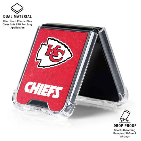 NFL Kansas City Chiefs Distressed Galaxy Z Flip6 Clear Case