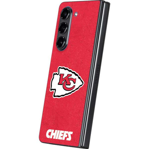 NFL Kansas City Chiefs Distressed Galaxy Z Fold5 5G Skin