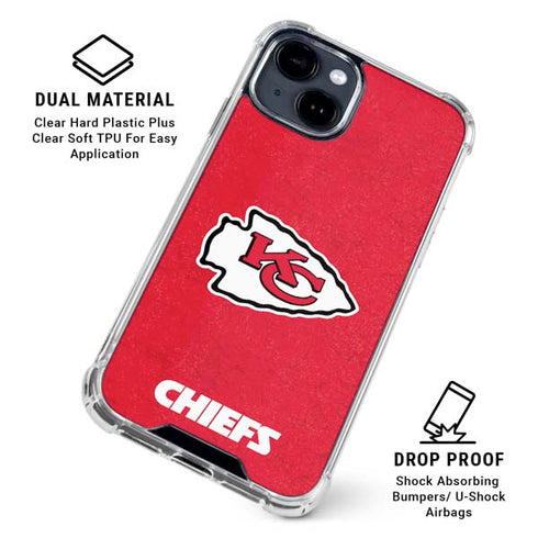NFL Kansas City Chiefs Distressed iPhone 15 Clear Case