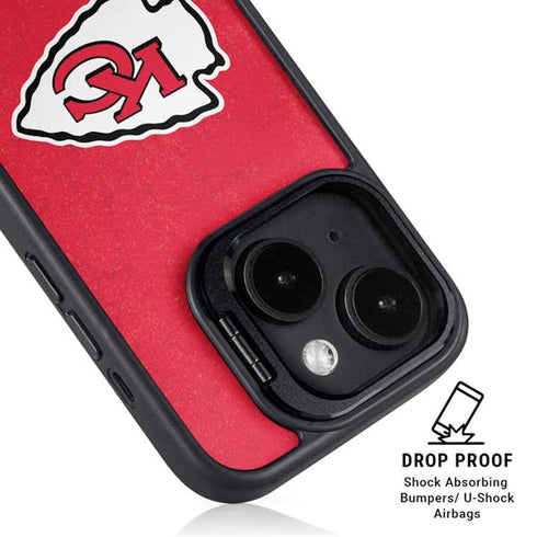 NFL Kansas City Chiefs Distressed iPhone 15 Kickstand Case