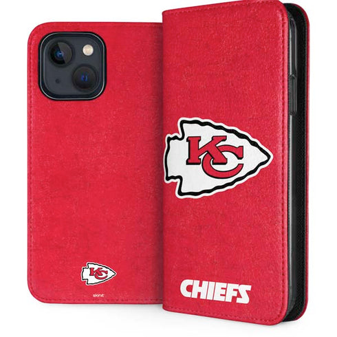 NFL Kansas City Chiefs Distressed iPhone 15 Plus Folio Case