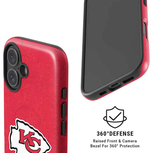 NFL Kansas City Chiefs Distressed iPhone 16 Magsafe Impact Case