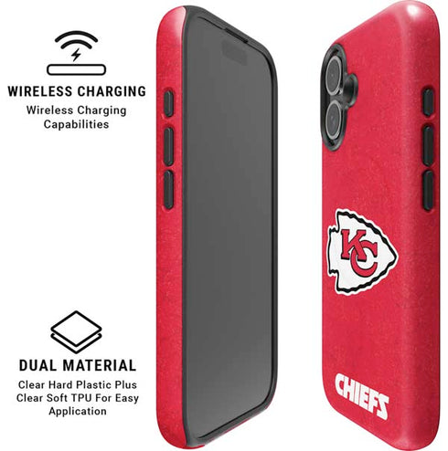 NFL Kansas City Chiefs Distressed iPhone 16 Magsafe Impact Case