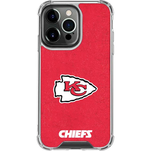 NFL Kansas City Chiefs Distressed iPhone 16 Pro Clear Case