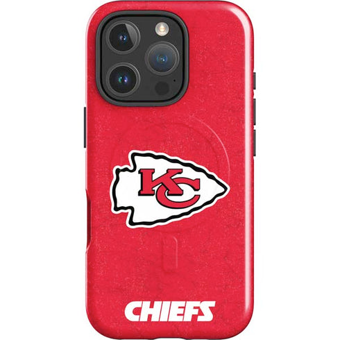NFL Kansas City Chiefs Distressed iPhone 16 Pro Max Magsafe Impact Case