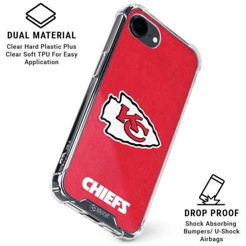 NFL Kansas City Chiefs Distressed iPhone 16e Clear Case