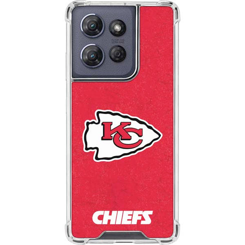 NFL Kansas City Chiefs Distressed Moto G 5G (2025) Clear Case