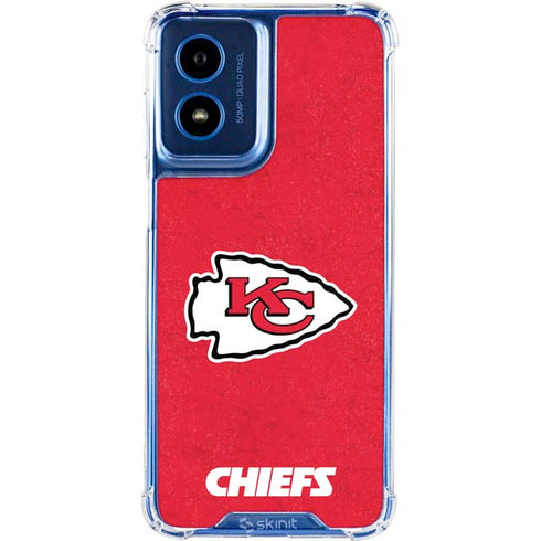 NFL Kansas City Chiefs Distressed Moto G 5G (2024) Clear Case