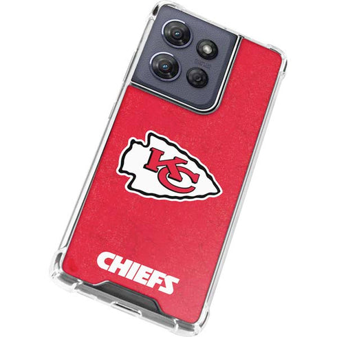 NFL Kansas City Chiefs Distressed Moto G Play 5G (2025) Clear Case