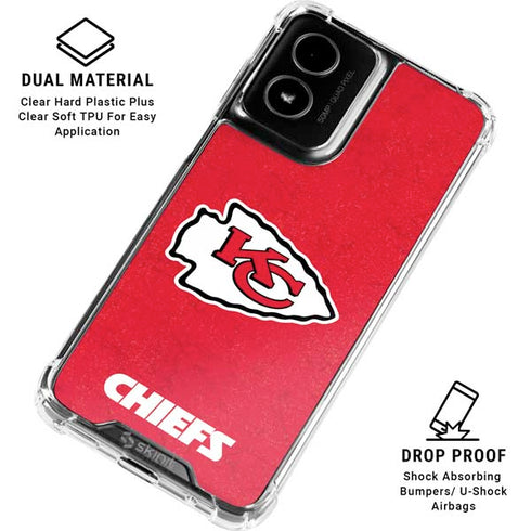 NFL Kansas City Chiefs Distressed Moto G Power 5G (2024) Clear Case
