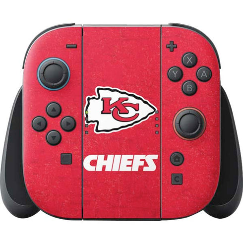 NFL Kansas City Chiefs Distressed Nintendo Switch 2 (2025) Joy-Con Controller Skin