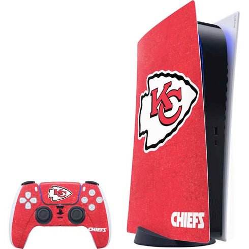 NFL Kansas City Chiefs Distressed PlayStation PS5 Skins