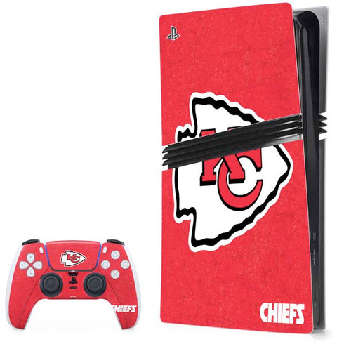 NFL Kansas City Chiefs Distressed PlayStation PS5 Skins