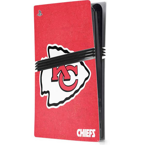 NFL Kansas City Chiefs Distressed PS5 Pro Console Skin