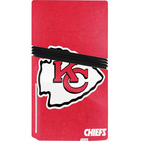 NFL Kansas City Chiefs Distressed PS5 Pro Disk Console Skin