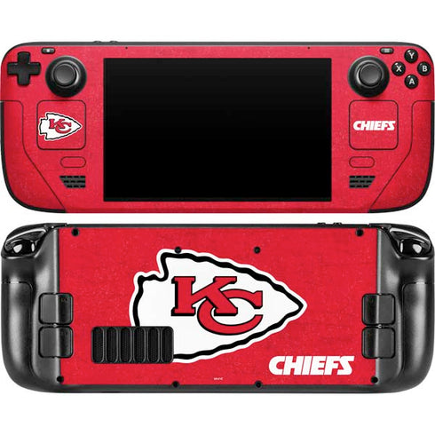 NFL Kansas City Chiefs Distressed Steam Deck Handheld Gaming Computer OLED Skin