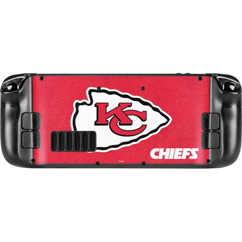 NFL Kansas City Chiefs Distressed Steam Deck Handheld Gaming Computer OLED Skin